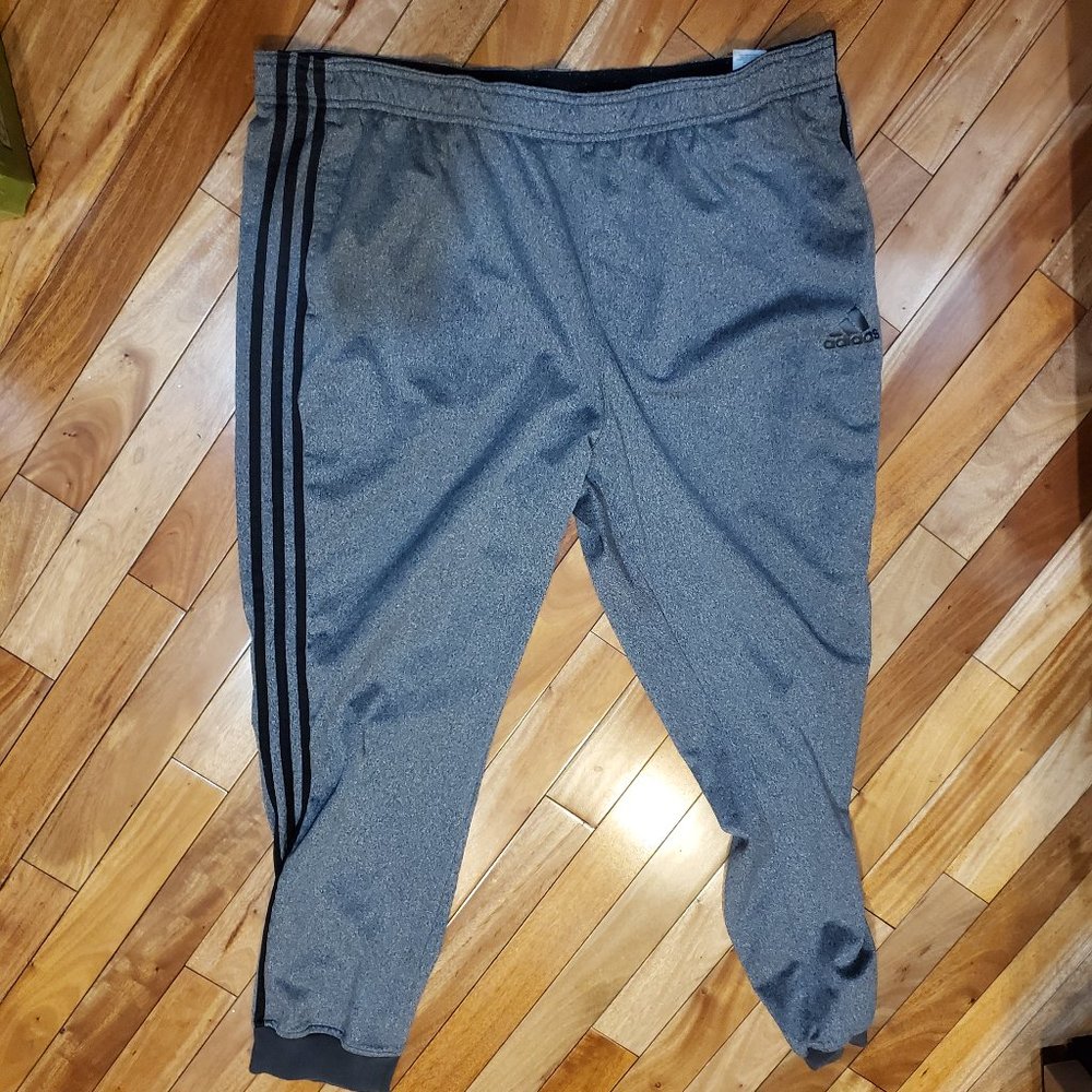 ADIDAS GRAY GREY BLACK TRACK JOGGER PANT